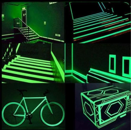 picture of glow in the dark tape/installed on stairs